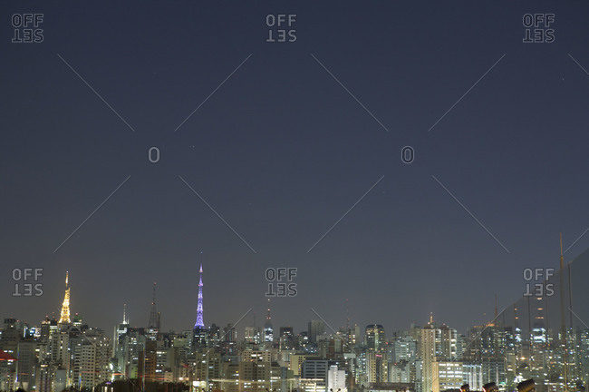 Nighttime skyline, Sao Paulo, Brazil