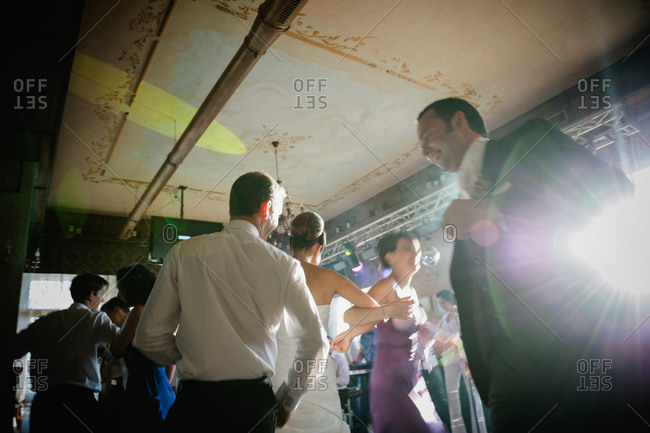 People dancing at a wedding reception