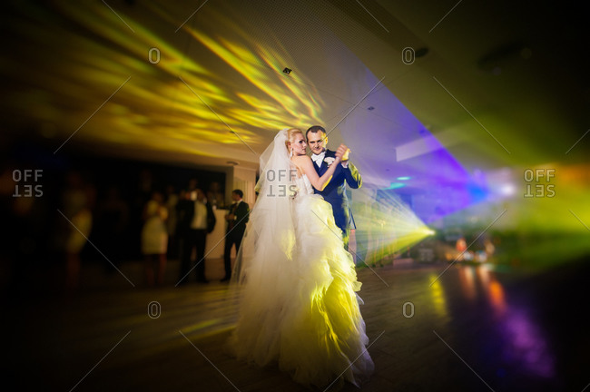 Newlyweds first dance at their wedding reception