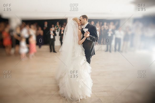 Newlyweds first dance at their wedding reception