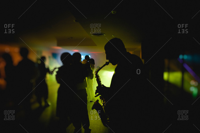 Guests dancing at wedding reception