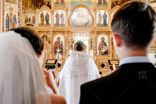 Wedding ceremony in an Orthodox church
