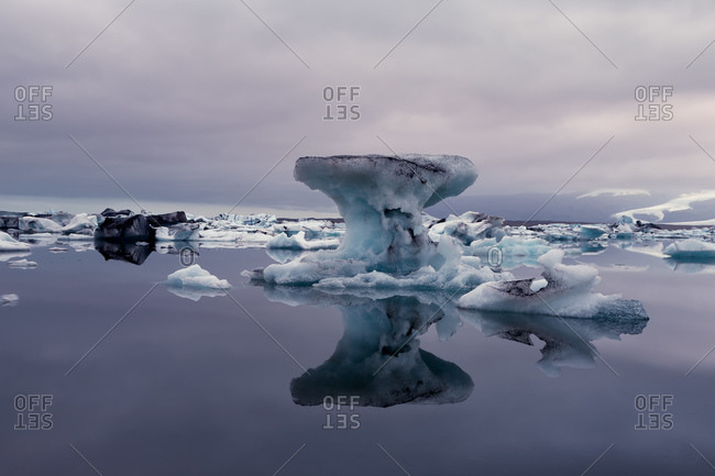Reflection of a floating iceberg