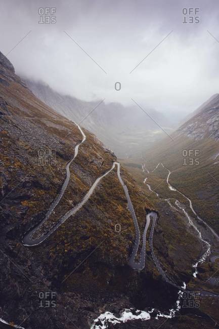 The hairpin bends of Trollstigen road, Norway