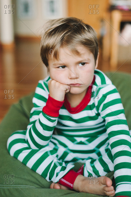 Portrait of an upset boy