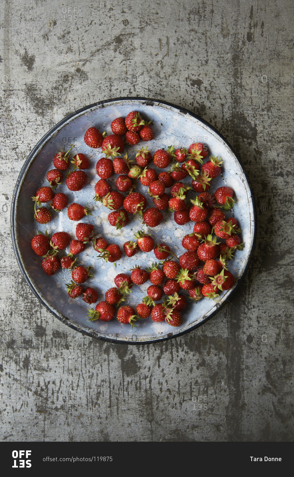 Organic strawberries on a tray