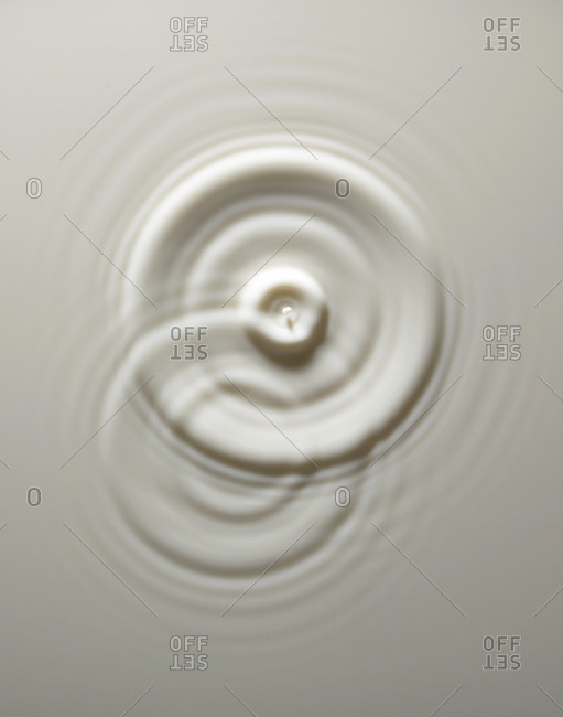 Ripples in a white substance