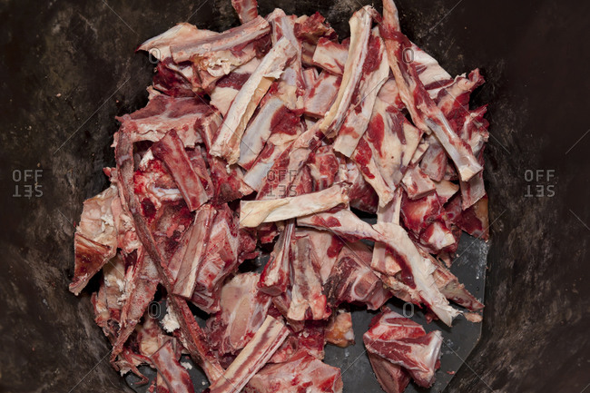 Beef bones in a pile