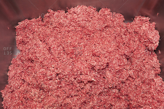 A large pile of ground beef