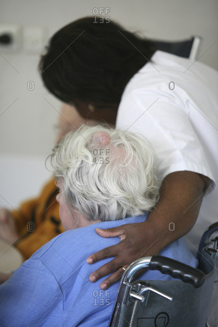 Rare view of an elderly patient in a nursing home