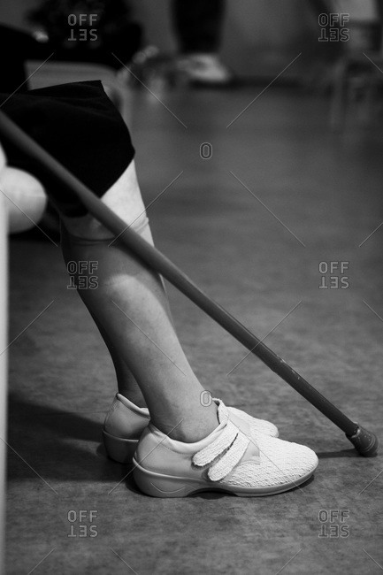 Low section of an elderly lady in a retirement home.