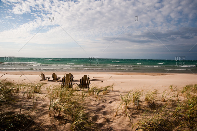 Chairs on a sandy beach