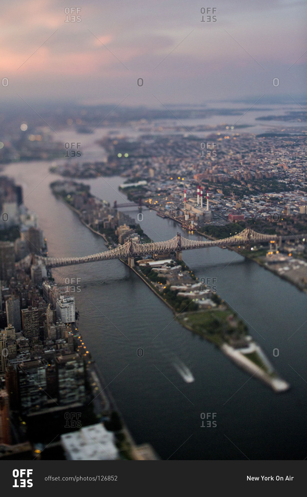 Aerial view of the Queensboro Bridge in New York City, USA stock photo ...