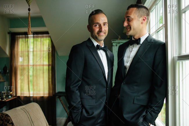 Gay couple on their wedding day