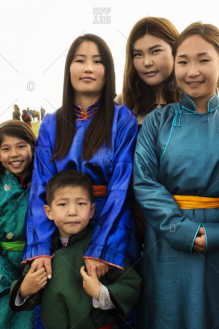 Mongolia - July 16, 2013: Mongolian family