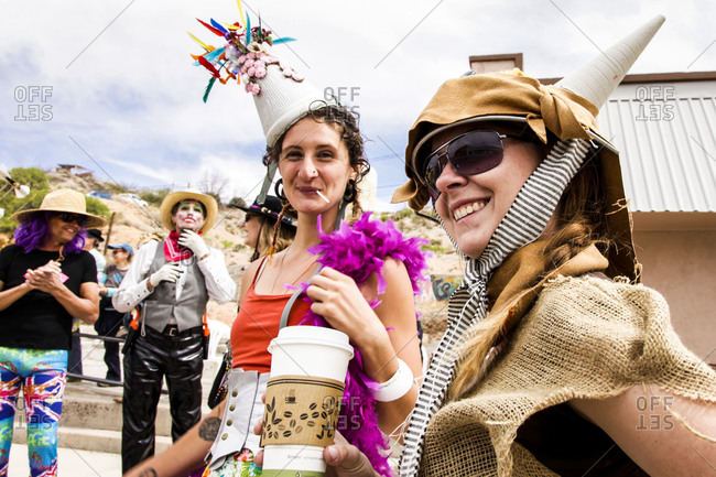 New Mexico, USA - May 11, 2013: People dressed up in costumes at a parade in Truth or Consequences, New Mexico, USA