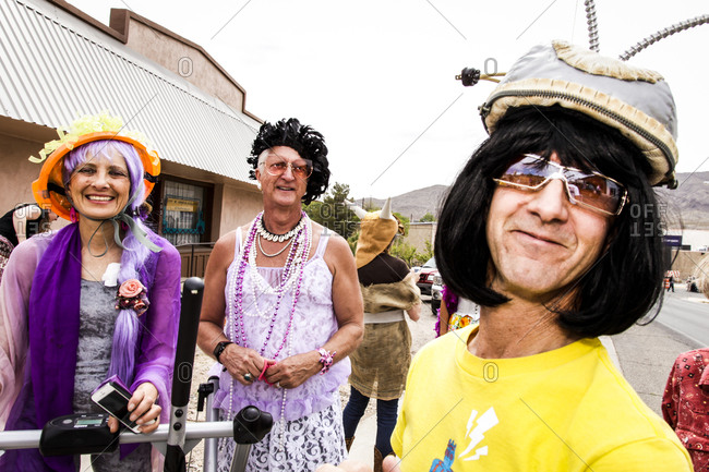 New Mexico, USA - May 11, 2013: People wearing costumes at a parade in Truth or Consequences, New Mexico, USA