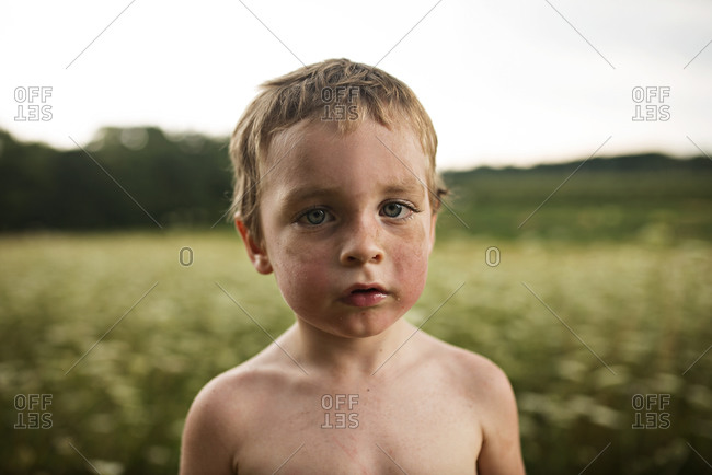 Portrait of shirtless boy