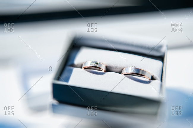 Wedding rings in box