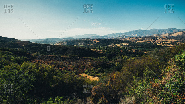 Panorama of Santa Ynez Mountains, California