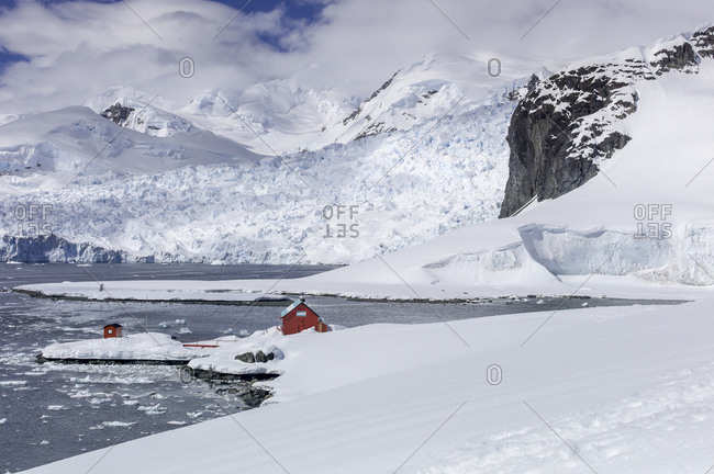 View of Brown Station in Paradise Harbor, Antarctic Peninsula