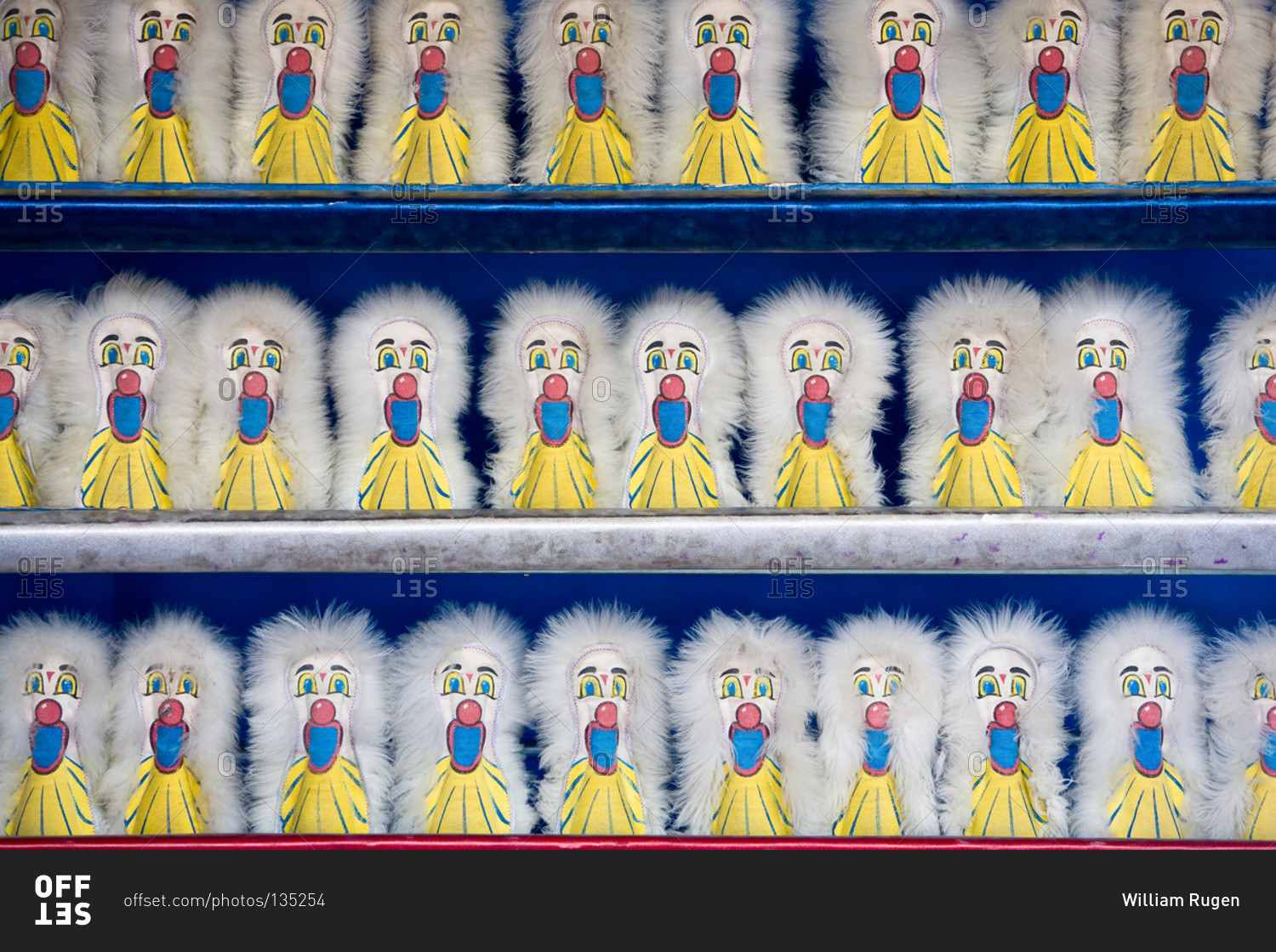 Close up of clown-theme carnival game stock photo