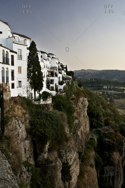 Houses perched on the Tajo de Ronda, Andalusia, Spain