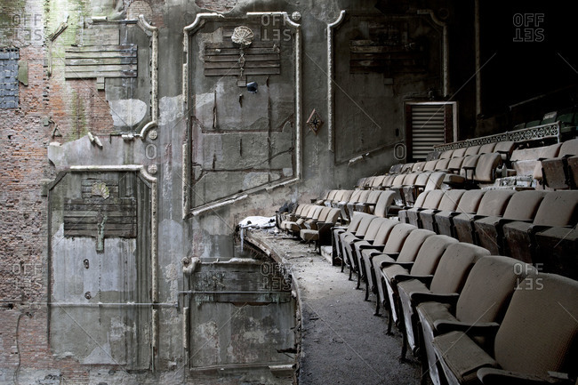 View of a derelict auditorium