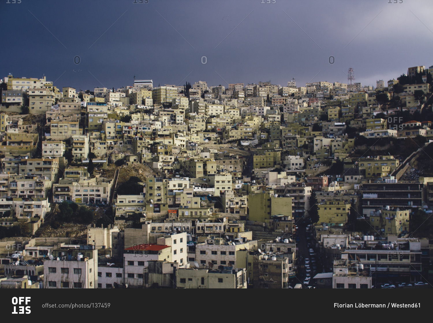 City view before a thunderstorm, Amman, Jordan