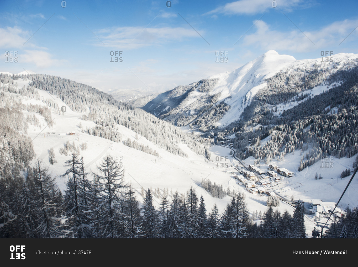 Alpine landscape in snow
