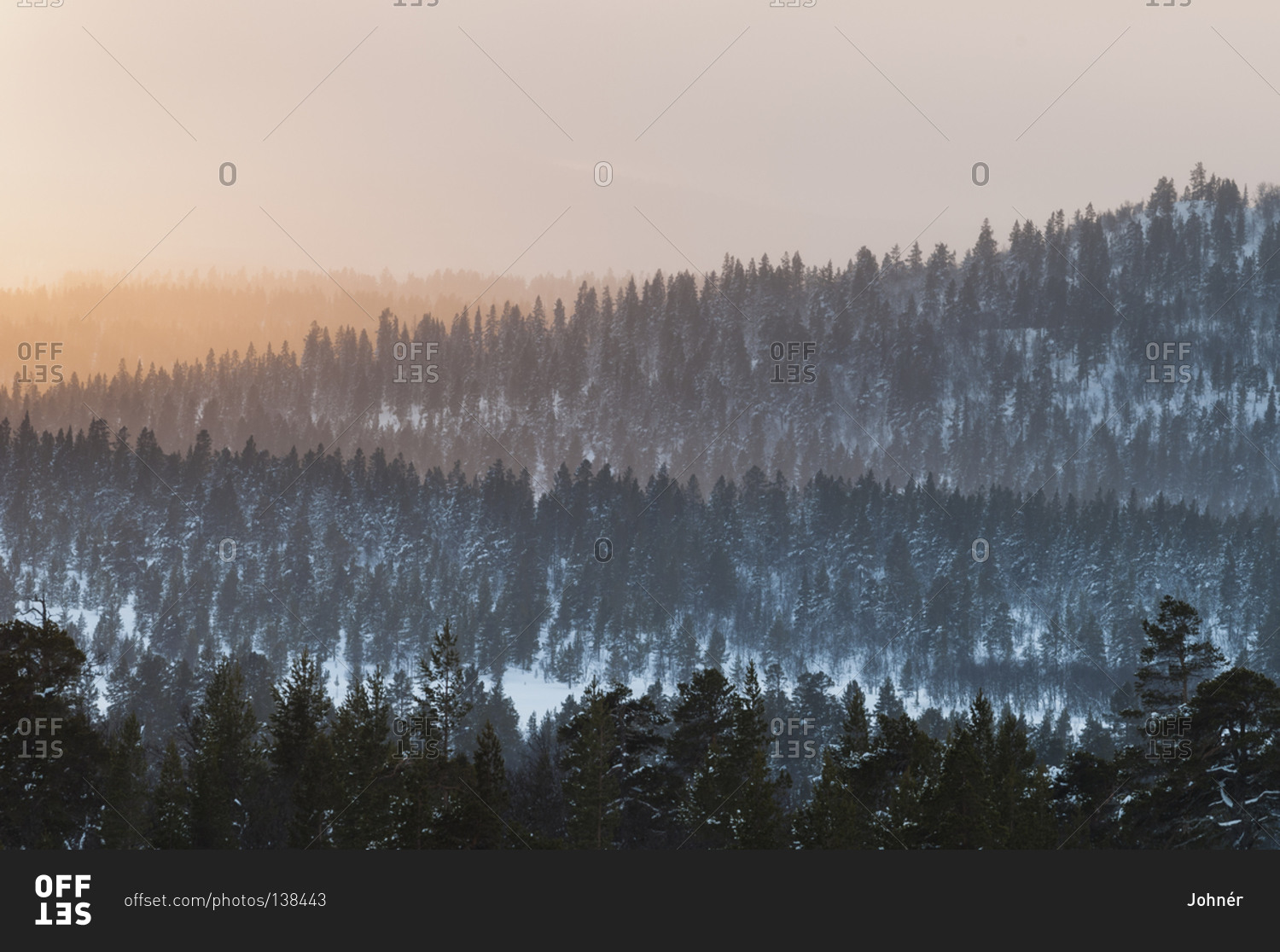 Mountainous landscape at winter