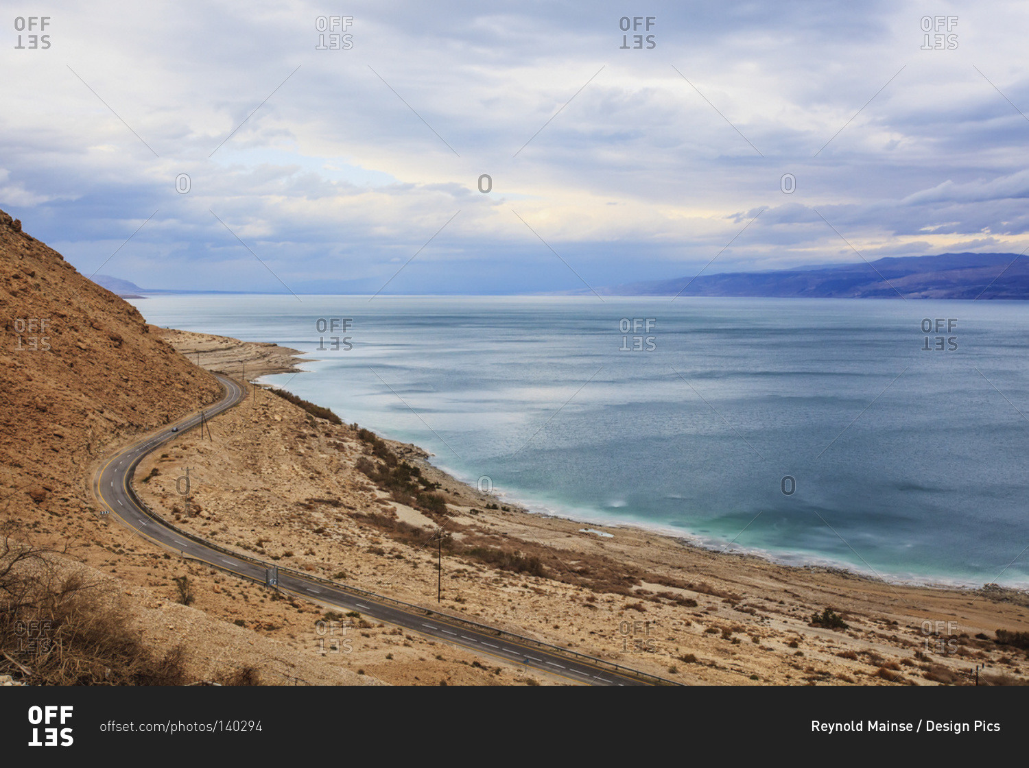 Road along the dead sea, Jordan Valley, Israel