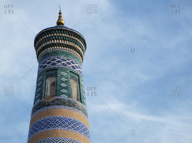 Islam Khoja minaret, Ichan Kala Old City, Khiva, Kizilkum desert, Khwarezm region, Uzbekistan