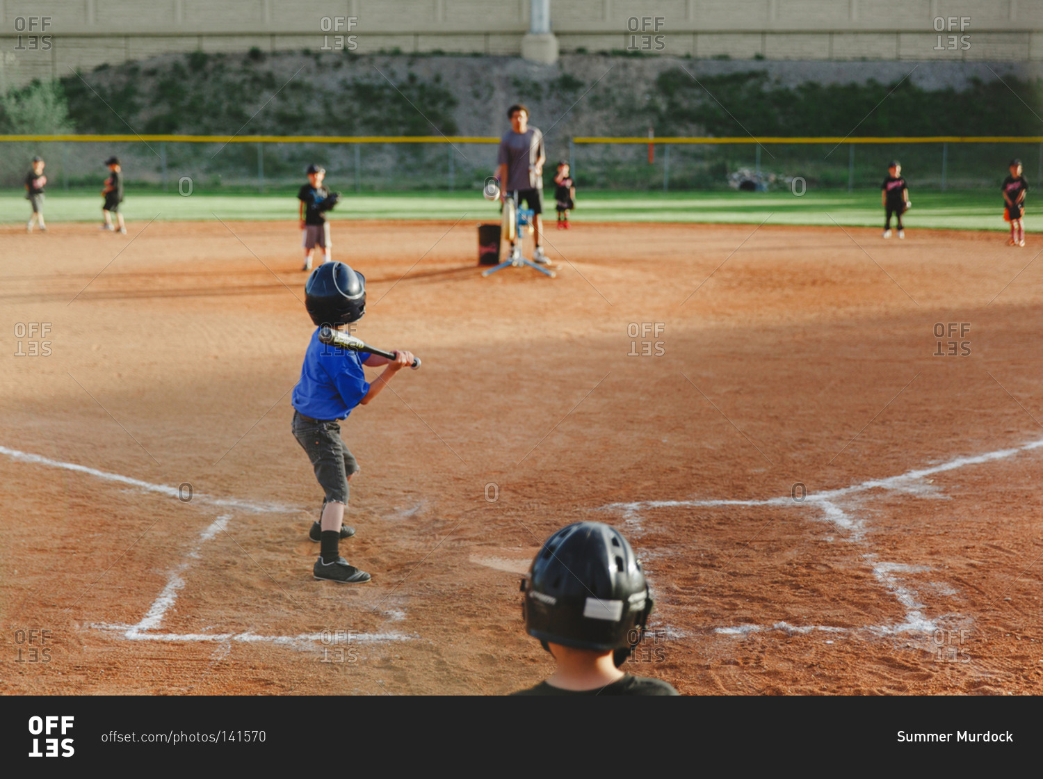 Young Boys Playing Baseball - Offset Stock Photo - Offset