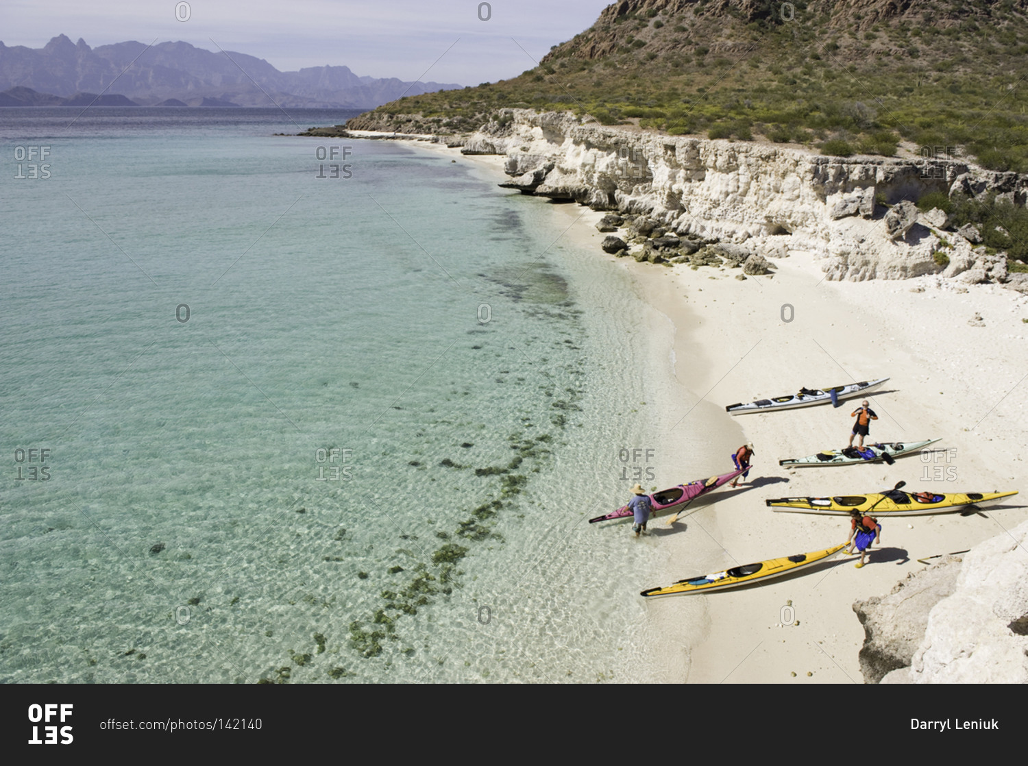 Kayakers getting ready for a trip on the sea in Mexico