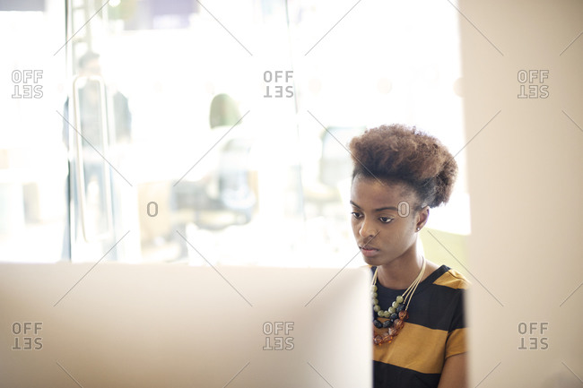 Woman working in her office
