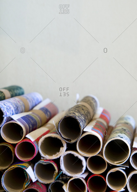 Stack of wrapping paper