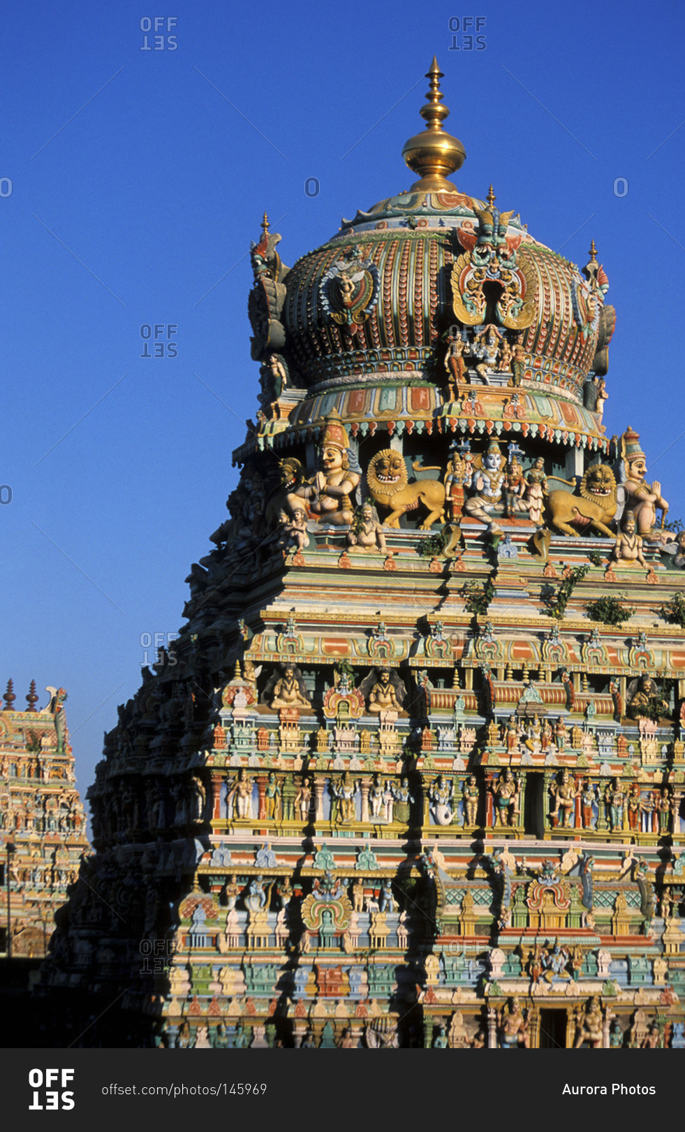 View of the Sri Meenakshi Temple in Tamil Nadu India 