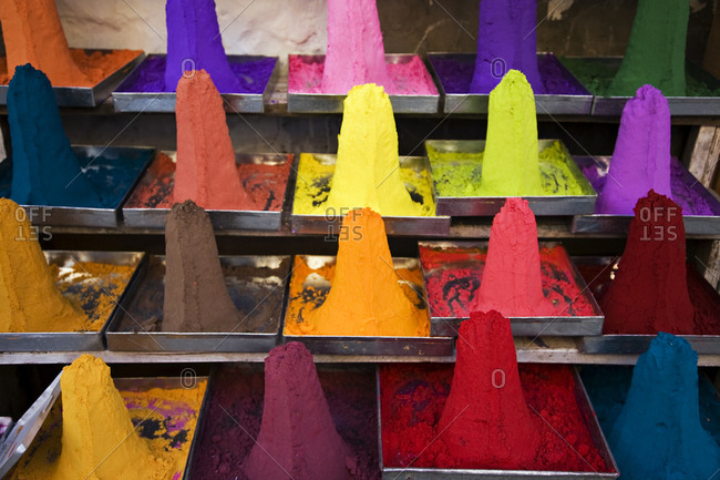 Colorful powder for sale on the streets of India