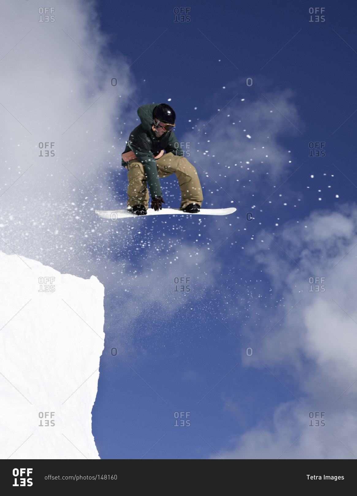 Snowboarder in mid-air