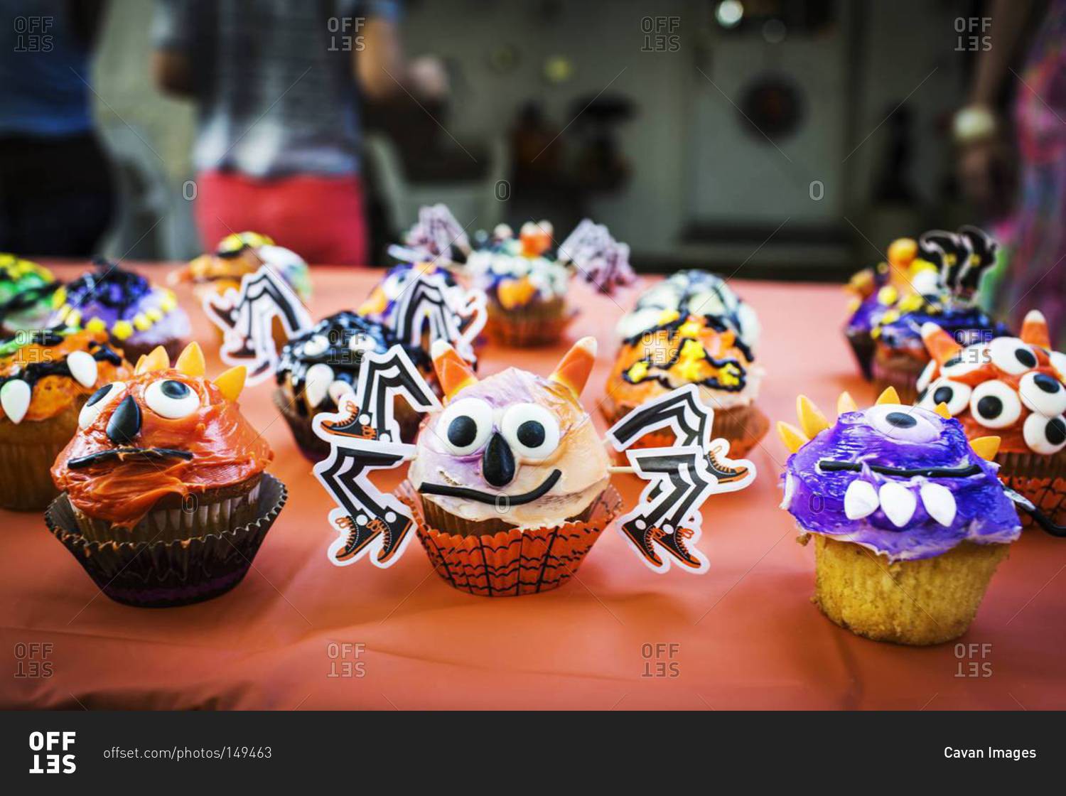 Halloween cupcakes on a tabletop