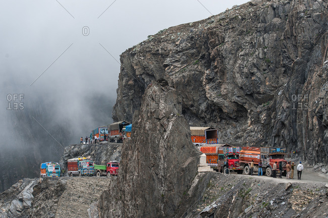 Kashmir, India - July 9, 2011: Zoji La a high mountain pass in ...