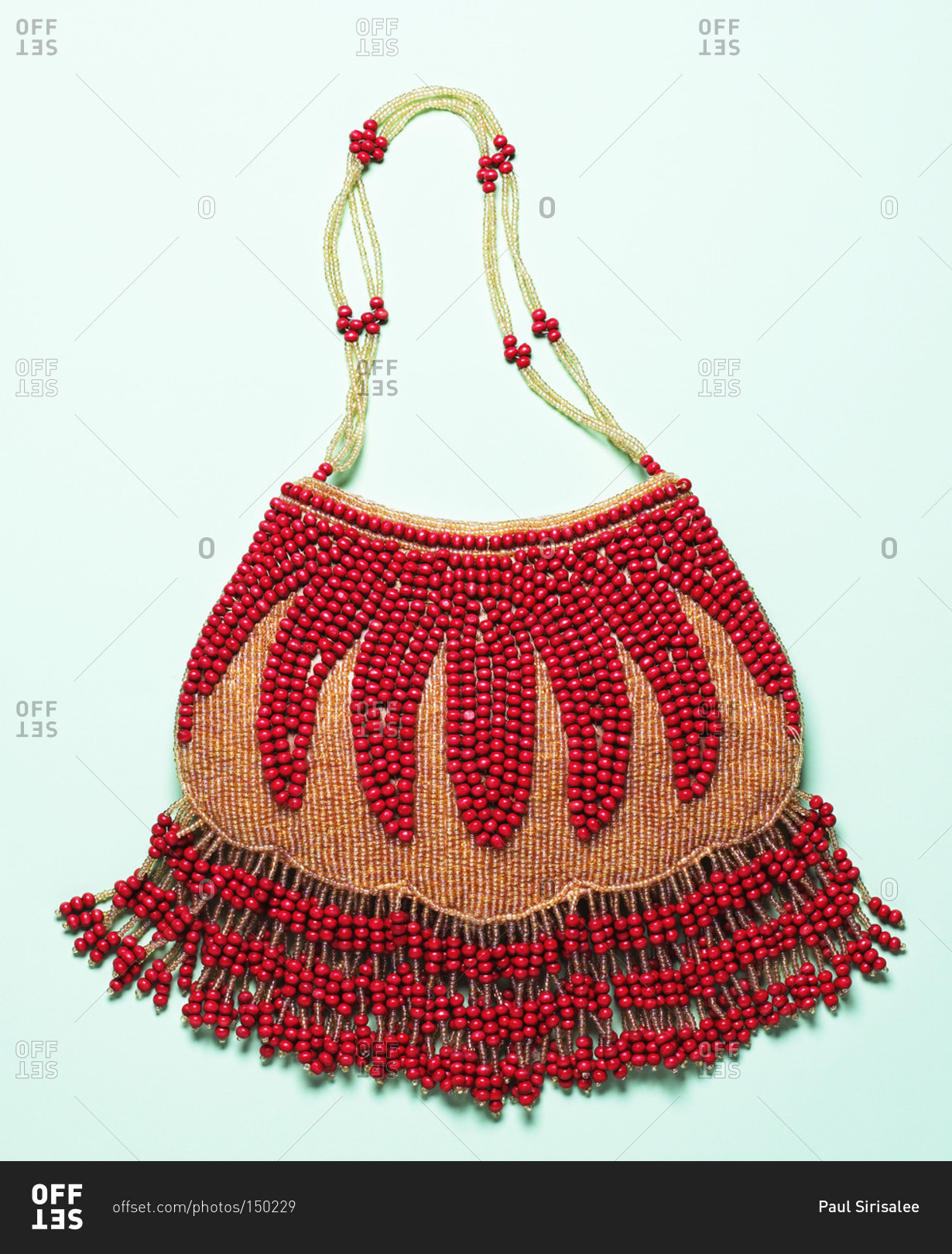 Handbag with red beadwork