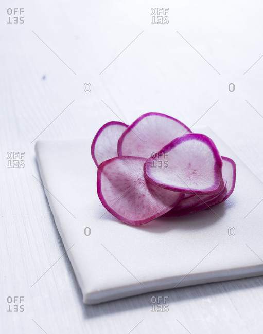 Studio shot of radish slices