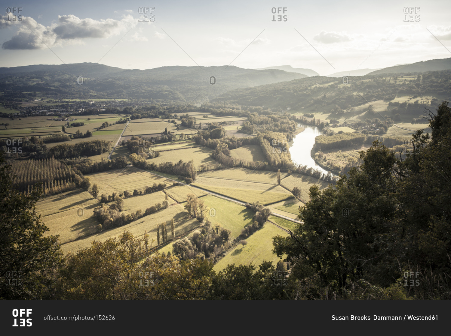 Rhone Valley and Rhone river in late summer