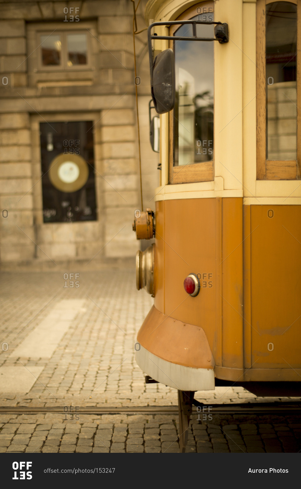 The old trolley of Porto waits for its riders in Portugal on a