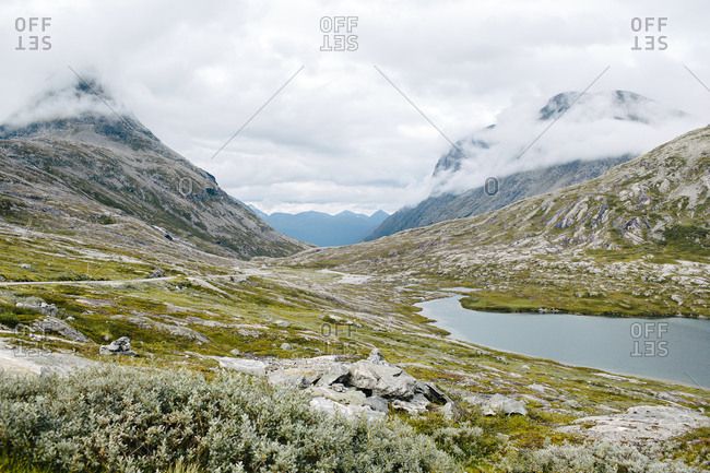 Landscape along the National Tourist Route Geiranger - Trollstigen in Norway