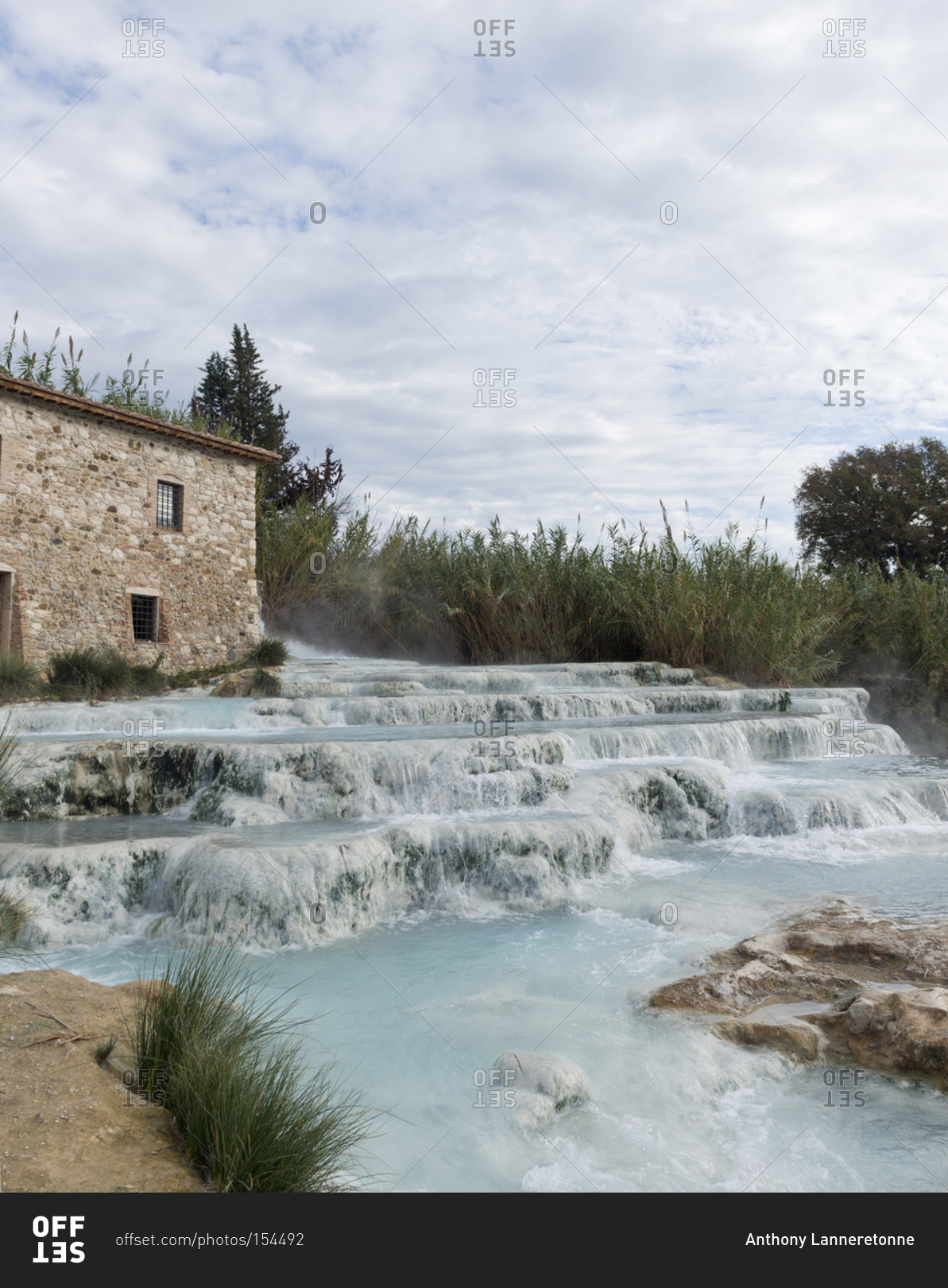 Cascate del Mulino, a thermal spring in Saturnia, Tuscany