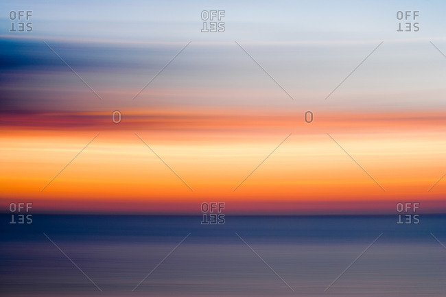 Blurred colorful ocean sunset