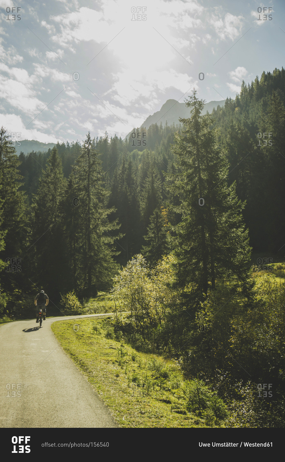 Man cycling a mountain bike in Tyrol